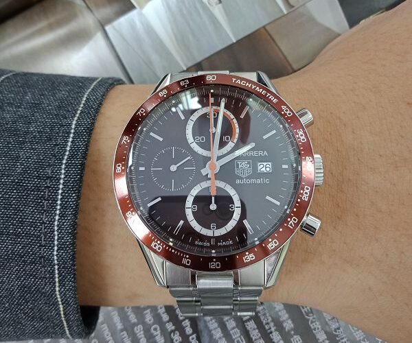 流當二手拍賣 原裝 TAG Heuer 豪雅 CARRERA 計時 自動 男錶 9成5新 附盒 喜歡價可議 KR003